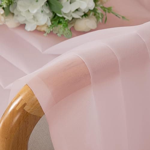 OWEINE Sheer Curtains 84 Inches Long 2 Panels Set, Rod Pocket Fimly Voile Solid Blush Window Curtain Panels for Living Room Bedroom, Soft Voile Sheer Curtains & Drapes, Total 84 Inches Width thumbnail 8