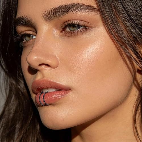 JFORYOU Fake Nose Ring Fake Septum Fake Nose Ring Hoop Fake Nose Rings for Women Faux Nose Piercing Spring Clip on No Pierced Non Piercing Faux Body Piercing Jewelry for Women Men thumbnail 6