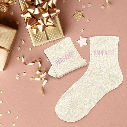 STC - Paire DE Chaussettes Paillettes Parfaite Femme, Beige à paillettes, 36-42 thumbnail 2
