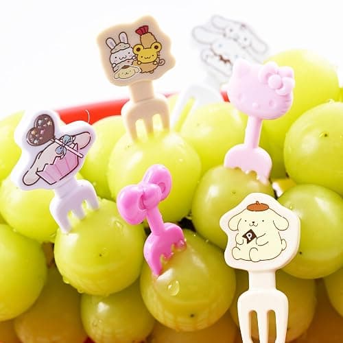 Food Picks - Toothpicks for Appetizers - Durable Plastic Decorative Toppers - Add Fun to Bento Boxes, Lunch & Party Snacks (3 Pack Set (Kitty 8pcs+Cinnamonroll 6pcs+Pompom-Puin 6pcs)) thumbnail 5