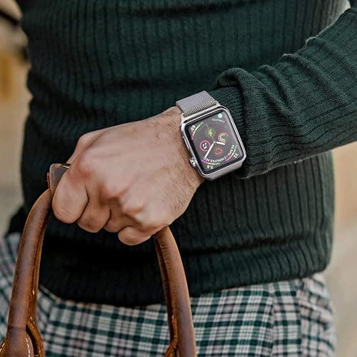 Double Magnetic Compatible for Apple Watch Band Ultra 2,SE, Stainless Steel Strap Metal Mesh Sport Loop for iWatch Bands 38mm 40mm 41mm 42mm 44mm 45mm 46mm 49mm Series 10/9/8/7/6/5/4/3/2/1 Women Men thumbnail 4