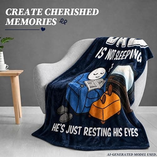 Ao Yee ZGL Fun Father Resting Flannel Blanket,Novelty Dad Gifts from Son | Flannel Material,Size: 50 x 60 in,Funny Dad Gifts on Father's Day Christmas,Suitable for Use During Afternoon Naps thumbnail 6