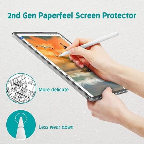 PAPERFEEL 2 Stück Folie für iPad A16/11./10. Gen 2025 2022 Schutzfolie | Matt Papier Displayschutzfolie zum Schreiben Zeichnen Blendfreiem, Anti Fingerabdruck, Anti-Kratzer, Einfache Installation thumbnail 5