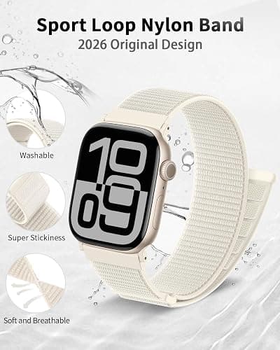 Nylon Loop Sport Band Compatible with Apple Watch Bands 38mm 40mm 41mm 42mm for Women Men, Replacement Wrist Straps for iWatch Se, Series 11 10 9 8 7, Breathable, Soft Band Ideal for Outdoor thumbnail 5