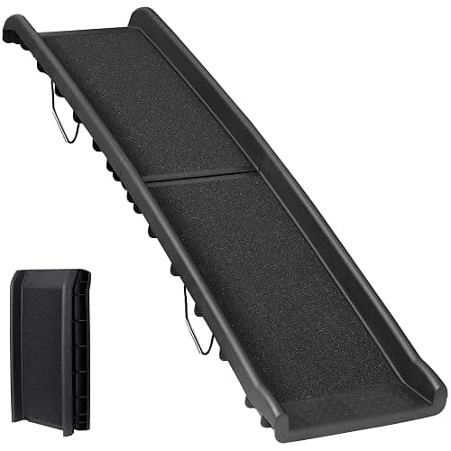 JupiterForce Folding Dog Ramp for Car, Non-Slip Pet Ramp with High Traction Surface, Portable & Lightweight Dog Ramps for SUV, Truck & Bed, Supports Large & Small Dogs - Image 1