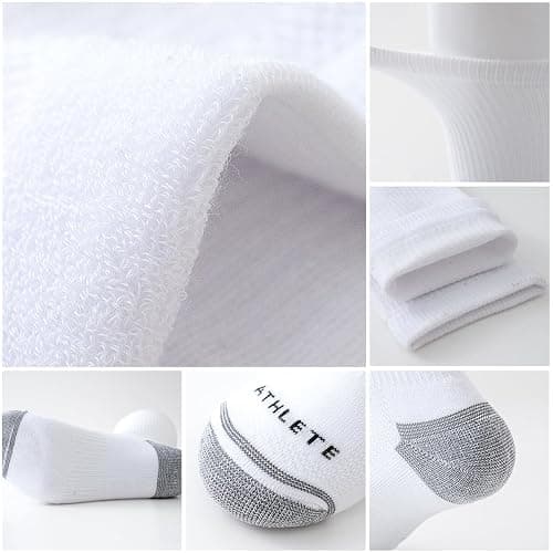 JOYNÉE Mens Athletic Crew Socks 5/10 Pairs Lightweight Cushioned Breathable Work Running Socks thumbnail 2