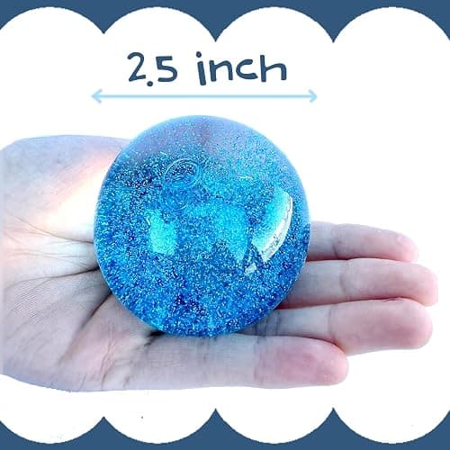 Kiedle Premium Glitter Stress Ball, Odor-Free Cool Cute Sensory Squishy Squeeze Nice Fidget Squish Toy - 2.25" Ball thumbnail 2