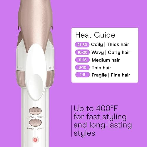 Conair Double Ceramic Long Barrel 1-Inch Curling Iron, Extra-Long Barrel Creates Classic Curls to Loose Waves, Hair Curler for Use on Most Hair Lengths, White/Rose Gold thumbnail 4