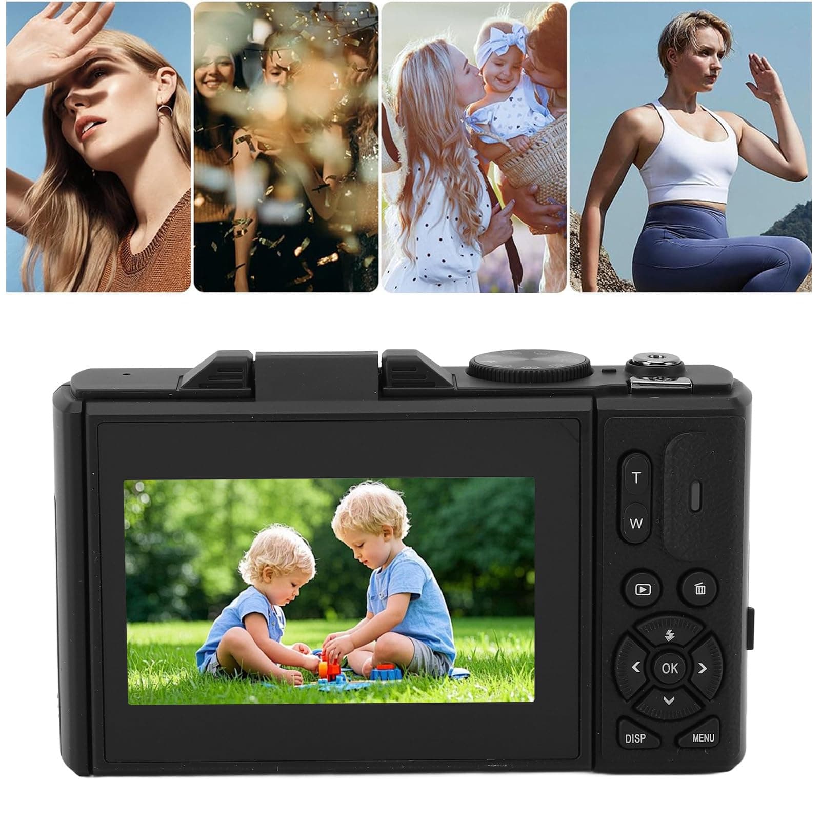 5K Digital Camera, 75MP HD 18X Zoom Autofocus Mirrorless Retro Camera with 3 Inch Screen and Smile Detection for Travel Photography thumbnail 6