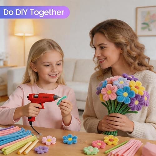 600 PCS Purple Pipe Cleaners Craft Bulk, 6 Pastel Colors Pipe Cleaner Flower Kit, Chenille Stems with Instructions, Floral Wires, Gardening Tape, Stamen, DIY Art and Craft Supplies(Purple Gradient) thumbnail 7