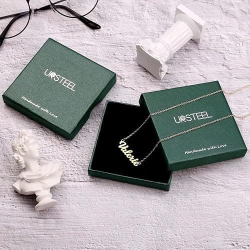 Ursteel Custom Name Necklace Personalized, 14K Gold Plated Personalized Name Necklace Dainty Name Plate Necklace Jewelry Personalized Gifts for Women thumbnail 7