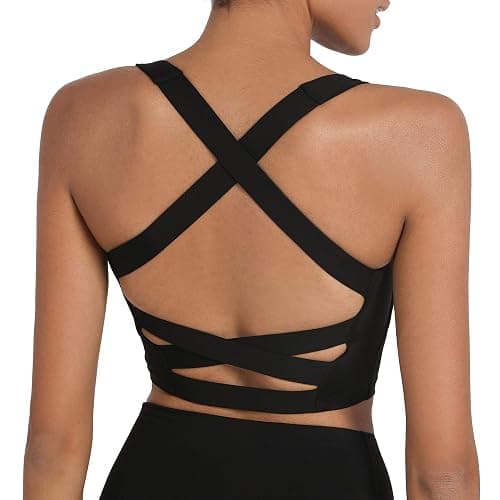 ⭐️romansong Strappy Yoga Sports Bras for Women Padded Criss-Cross Back Tank Tops - Image 1