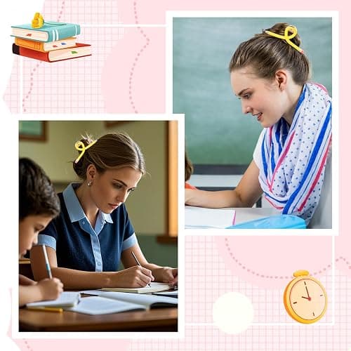 YARIEW Pencil Hair Claw Clips for Women Thick Hair Clips for Teacher Gifts | Back to School Jaw Barrettes Cute Teacher Appreciation Gift Accessories Party Costume Christmas thumbnail 4