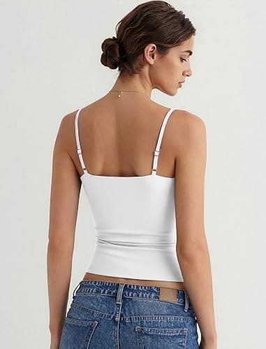 Avidlove Tank Tops for Women Square Neck Spaghetti Strap Double Lined Y2K Going Out Camisole Top Cute Summer Trendy Outfits thumbnail 6