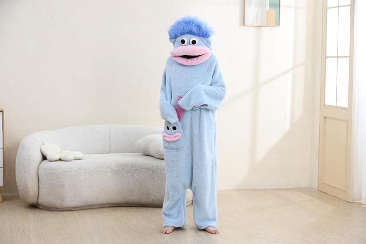 Big Mouth Monster Onesie Silly Monster Onesie Plush Onesie Cozy Loungewear thumbnail 2