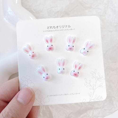 30pcs Rabbit Nail Charms - Easter 3D Pink Long Eared Rabbit Nail Accessories Cute Resin Rabbit Head Designs Nail Art Rhinestone Easter Mixed Style Rabbit Nail Jewelry for Nail Decoarations thumbnail 3