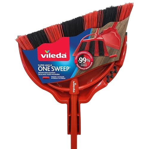 Vileda One Sweep Broom with Step-On Dustpan | Catches Over 99% of Dust & Dirt | Indoor Broom - Image 1