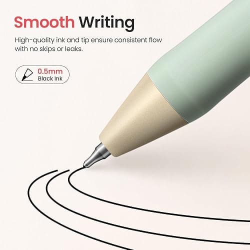 Gel Pens, 6 Pcs Quick Dry Blcak Gel Ink Pens, 0.5mm Fine Point Smooth Writing Pens for Journaling and Note Taking, Cute Aesthetic Pens for Women & Men-Sand Gold - Sand Gold thumbnail 3