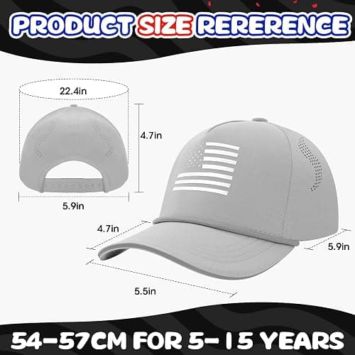 BROMZ Kids Youth American Flag Trucker Hat, Mesh Quick Dry Snapback Hats, USA Baseball Cap for Boys Girls 5-15 Years thumbnail 3