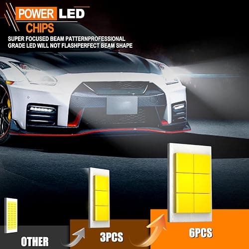TXBILMOO Compatible For Ford F250 F350 F450 Super Duty 2005-2020 High/Low Beam Fog Light Bulbs Kit, 44000LM 600% Brightness 6500K White with Cooling Fan, Plug and Play, IP68 Pack of 6 thumbnail 4