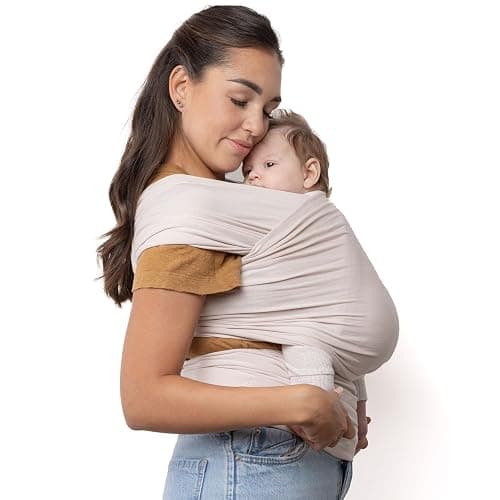 Boba Baby Wrap Carrier – Original Baby Sling Carrier for Newborns (7–35 lbs), Soft, Secure, Hands-Free & Ergonomic, Ideal for Comfortable Bonding, New Parents (Serenity Organic Stone) - Serenity Bamboo (Extra Soft) - Serenity Organic Stone - Image 1