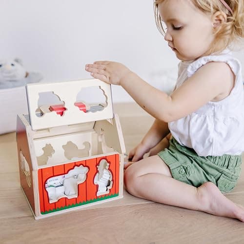 Melissa & Doug Take-Along Wooden Toy Barn, 11-Pc Portable Toddler Playset with Farm Animals & Pop-Up Roof, Preschool Learning Toys for Girls & Boys 2+ thumbnail 7
