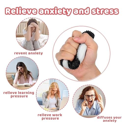 2Pack Stress Relief Toy, Silicone Taba Squishy Toy, 2025 New-Stress Relief Squeeze Toys, Anxiety and Relaxation Perfect Desk Accessory (Black+Pink) thumbnail 4