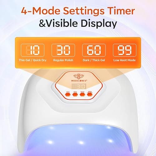 modelones UV LED Nail Lamp, Light for Gel Nails Nail Dryer Gel Polish Fast Curing with 4 Timer Smart Sensor Nail Art Tools Manicure Kit Starter Friendly Gifts for Women Girls thumbnail 2