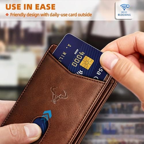 BULLIANT Men Wallet, Slim Leather Wallet Front Pocket Card Holder Gift For Men 11 Slots RFID Blocking thumbnail 6