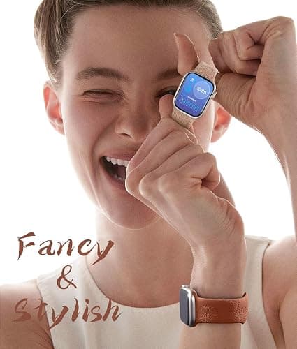 2PC Cute Floral Engraved Band Compatible with Apple Watch Bands Women | Soft Silicone Sport Strap for iWatch Bands 42mm 40mm 38mm 41mm 44mm 45mm 46mm 49mm Series 11 10 9 8 7 6 5 4-1 SE Ultra 1/2/3 thumbnail 7