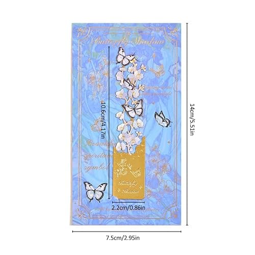4pcs Metal Bookmarks, Butterfly Flower Theme Pretty Book Marks for Reading Women, Cute Book Markers for Writers, Kids, Teens, Men Readers, Reading Accessories Gifts for Book Lovers thumbnail 2