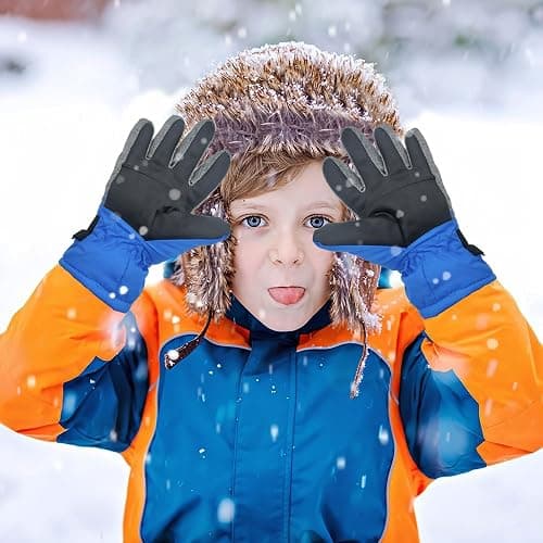 WALSKING Kids Winter Gloves-3M Thinsulate Snow Waterproof Ski Cold Weather Insulated Outdoor Snowboard Gloves for Boys Girls Youth thumbnail 7
