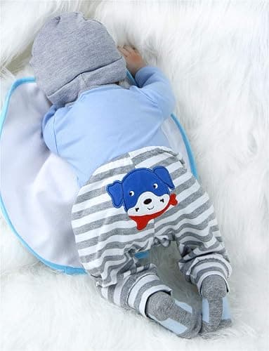 MAIHAO Reborn Baby Doll Clothes for 17-22 Inch Newborn Baby Dolls Clothing Boy Outfit Accessories【Puppy Pattern 4pcs Set 】 thumbnail 7
