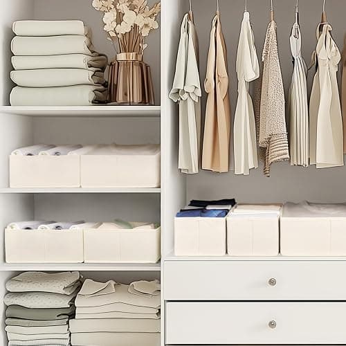 Criusia Drawer Organizer Clothes, 10 Pack Dresser Organizer for Baby Clothes, Underwear, Sock- Foldable Closet Organization and Storage Dividers Bins for Nursery, Bedroom (Beige) thumbnail 7
