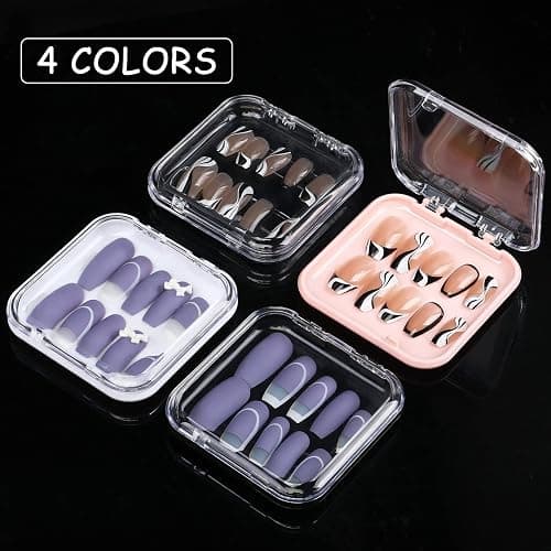 20pcs Press On Nail Packaging Boxes with 60pcs Double Sided Adhesive Nail Tape Acrylic Press On Nail Storage Box in 4 Colors Artificial Nail Display Box for Press on Nail Business Nail Art Nail Salon thumbnail 2