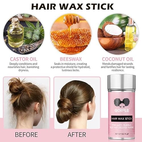 Slick Back Hair Brush Set Teasing Boar Bristle Brush, Hair Wax Stick, Edge Brushes, Rat Tail Comb, Teasing Comb, Wooden Slickback Hairbrush Accessories, Smoothing Combs for Women & Kids (5PCS) thumbnail 3