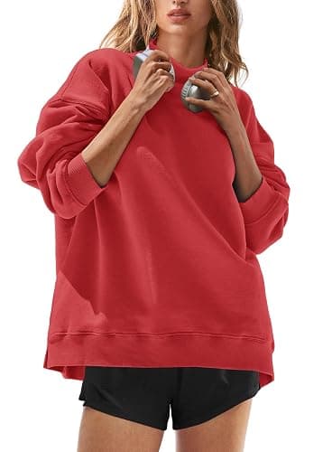 Yanekop Womens Mock Turtleneck Sweatshirt Oversized Turtle Necks Tops Casual Long Sleeve Pullover Sweatshirts Outfits thumbnail 3