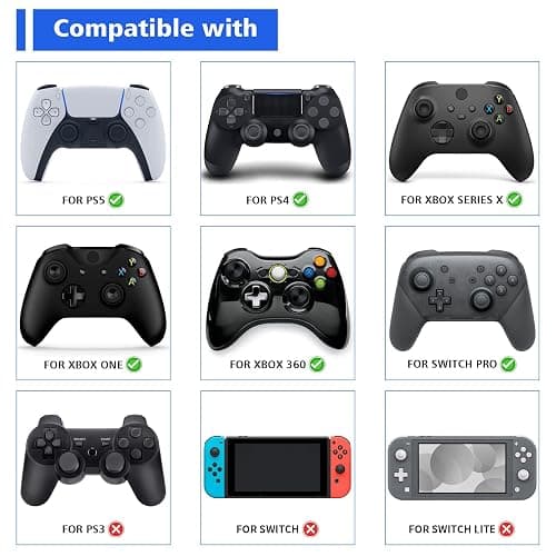 playvital Capuchons pour ps5 Manette Cover Joystick pour ps4,pour Xbox Series X S,Thumb Grip Caps pour Xbox One,Protection de Stick Analogique pour Switch Pro Controller,Lapin Punky Mignon thumbnail 2