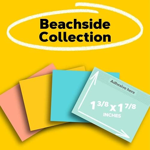 Post-it Notes, 1.5x2 in, 24 Pads, America's #1 Favorite Sticky Notes, Beachside Café Collection, Pastel Colors, Clean Removal, Recyclable thumbnail 2