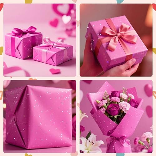 Hot Pink Glitter Tissue Paper for Gift Bags 36 Sheets 14x20 Inch - Recyclable Wrapping Paper for Weddings, Birthdays, Party & Festival Decorations DIY Craft Supplies thumbnail 5