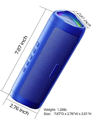 Bluetooth Speaker Stocking Stuffers for Men Women Teens Boys Girls: Portable Wireless, IPX5 Waterproof, White Elephant Gifts for Adults, Up to 20H Playtime, TWS Pair, for Home/Party/Outdoor (Blue) thumbnail 8