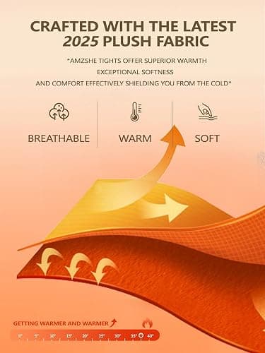 Amzshe Plus Size Fleece Lined Tights for Women, Fake Translucent Warm Winter Leggings, Control Top Thermal Tights thumbnail 5