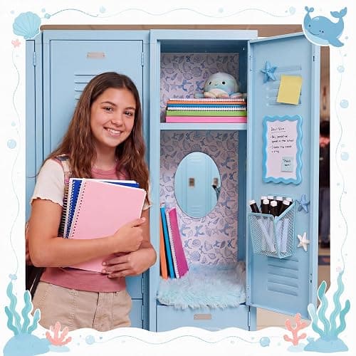 Sabary 15 Pcs Coastal Starfish Seashell Locker Decoration and Organizer Set Locker Wallpaper Magnetic Pen Holder and Mirror Whiteboard Marker Shell Cork Board with 3 Magnetic Clip 6 Starfish Magnets thumbnail 7