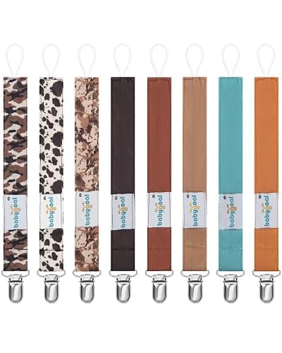 babygoal Baby Neutral Pacifier Clips, 8 Pack Binky Paci Holder Clips for Baby Boys and Girls Fits Most Pacifiers and Binkies 8MP46-B - Image 1