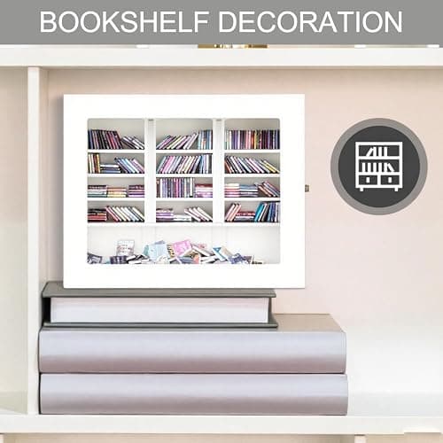 WQLLWFC Anxiety Mini Bookshelf Miniature Library Decor with 300pcs Mini Books，Small Bookshelf Book Organizer for Book Lovers,Relieving Gifts to Get Rid of Your Anxiety (White) thumbnail 5