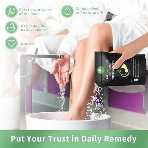 Tea Tree Oil Foot Soak with Epsom Salt - Pedicure Foot Spa for Toenail Fungus Treatment, Nail Discoloration, Stubborn Foot Odor and Itchiness -16 oz thumbnail 4
