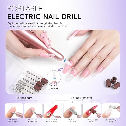 PEACECOLOR Acrylic Nail Kit with Electric Nail Drill and Lamp, 114PCS Nail Set with Everything 11 Colors Clear Pink White Nude Acrylic Powder and Liquid Set False Nail Tips Starter Kit Women Salon thumbnail 4