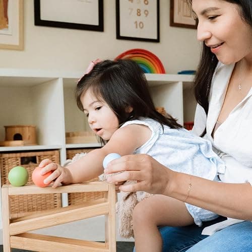 Montessori Small Ball Tracker Wooden Ball Drop - Wood Toys for 3 Year Old - Educational Toy for Baby and Toddler - Ramp Maze Run Track thumbnail 7