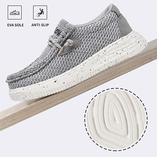 Apakowa Kids Boys Girls Loafers Slip-On Casual Walking Shoes Comfortable & Lightweight (Toddler/Little Kid/Big Kid) thumbnail 5