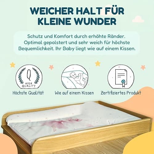 Ceba Baby® weiche Wickelauflage 50x70 cm - Doppelseitige Baby Wickelunterlage - Wickeltischauflage für Junge und Mädchen - Wasserdicht, abwaschbar - OEKO-TEX - Made in EU - Löwe, der König thumbnail 5